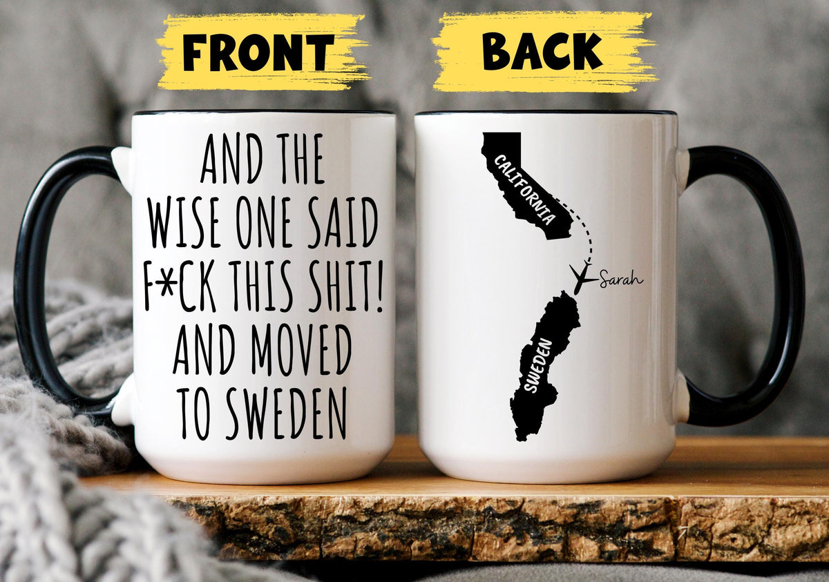 Moving to Sweden Mug, Personalized Sweden Relocation Mug, Relocating to Sweden Gift, Immigration to Sweden Mug, Sweden Moving away mug