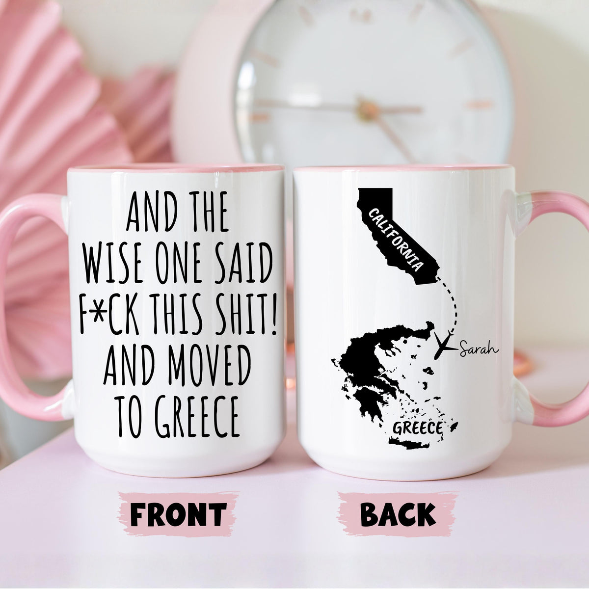 Moving to Greece Mug, Personalized Greece Relocation Mug, Relocating to Greece Gift, Immigration to Greece Mug, Greece Moving away mug