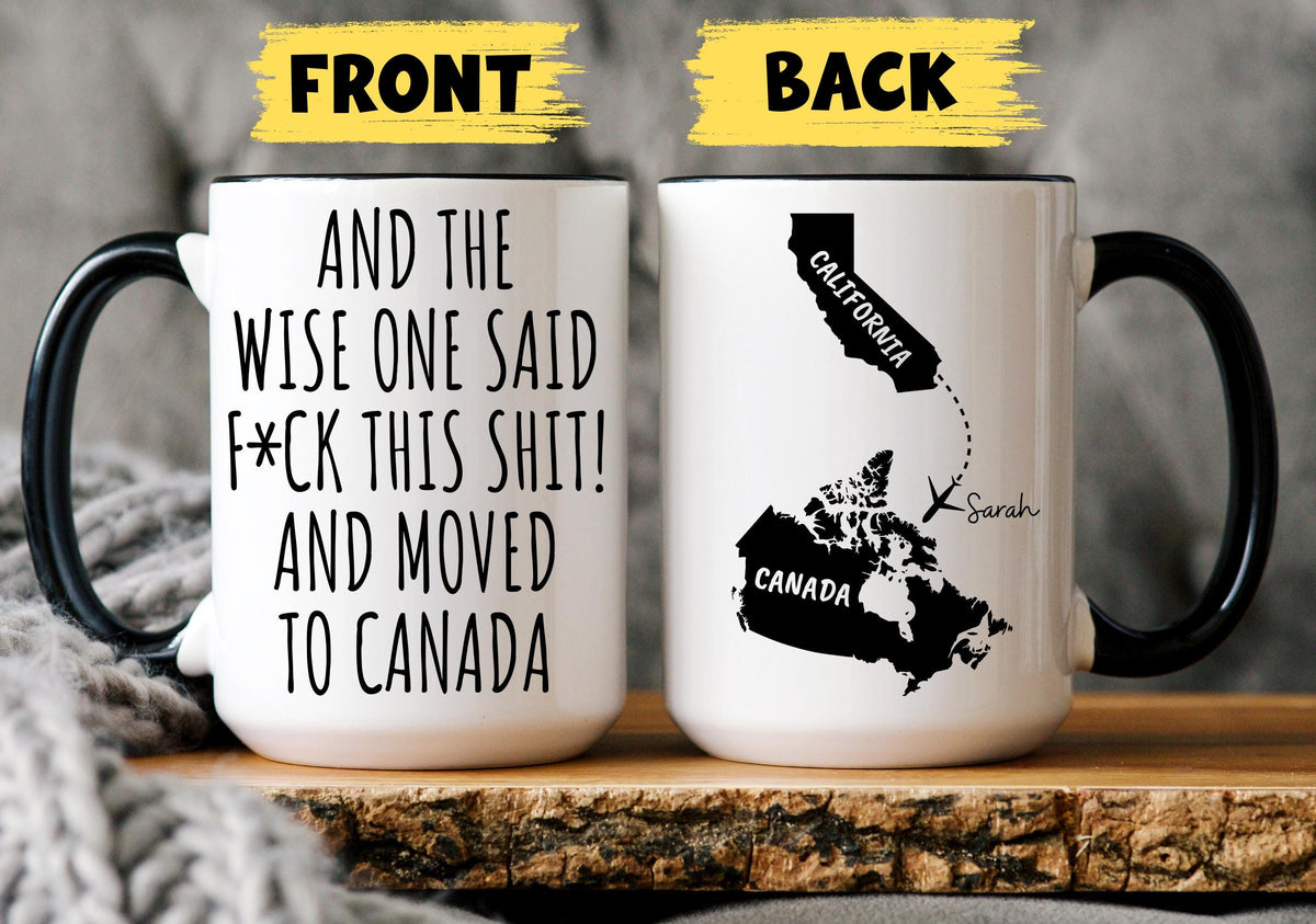 Moving to Canada Mug, Personalized Canada Relocation Mug, Relocating to Canada Gift, Immigration to Canada Mug, Canada Moving away mug