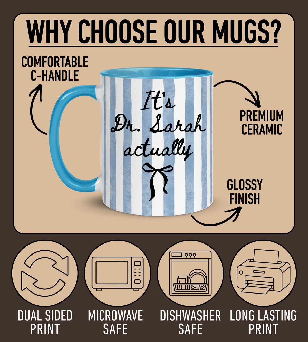 Personalized Doctor Mug, Custom Doctor Mug, Doctor’s Appreciation Gift, Doctoral Student, PHD Gift, Doctor Mug For Birthday, New Doctor Mug
