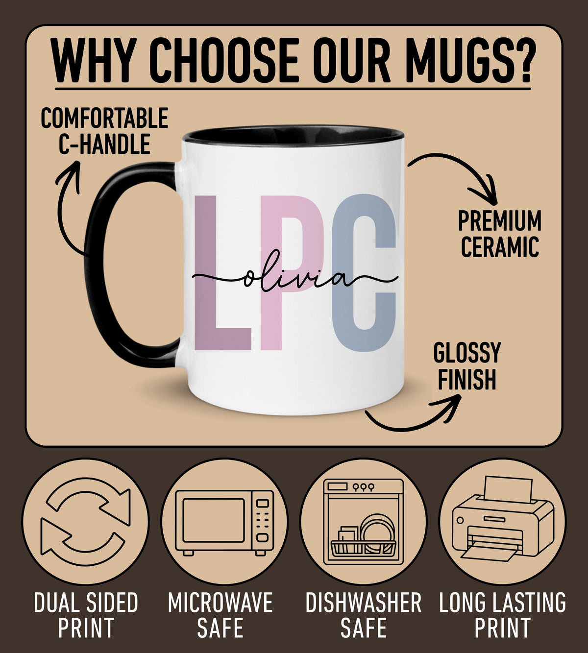 Licensed Professional Counselor Mug, Personalized LPC Mug, Custom LPC Therapist Gift, Mental Health Counseling Cup, LPC Counselor Mug