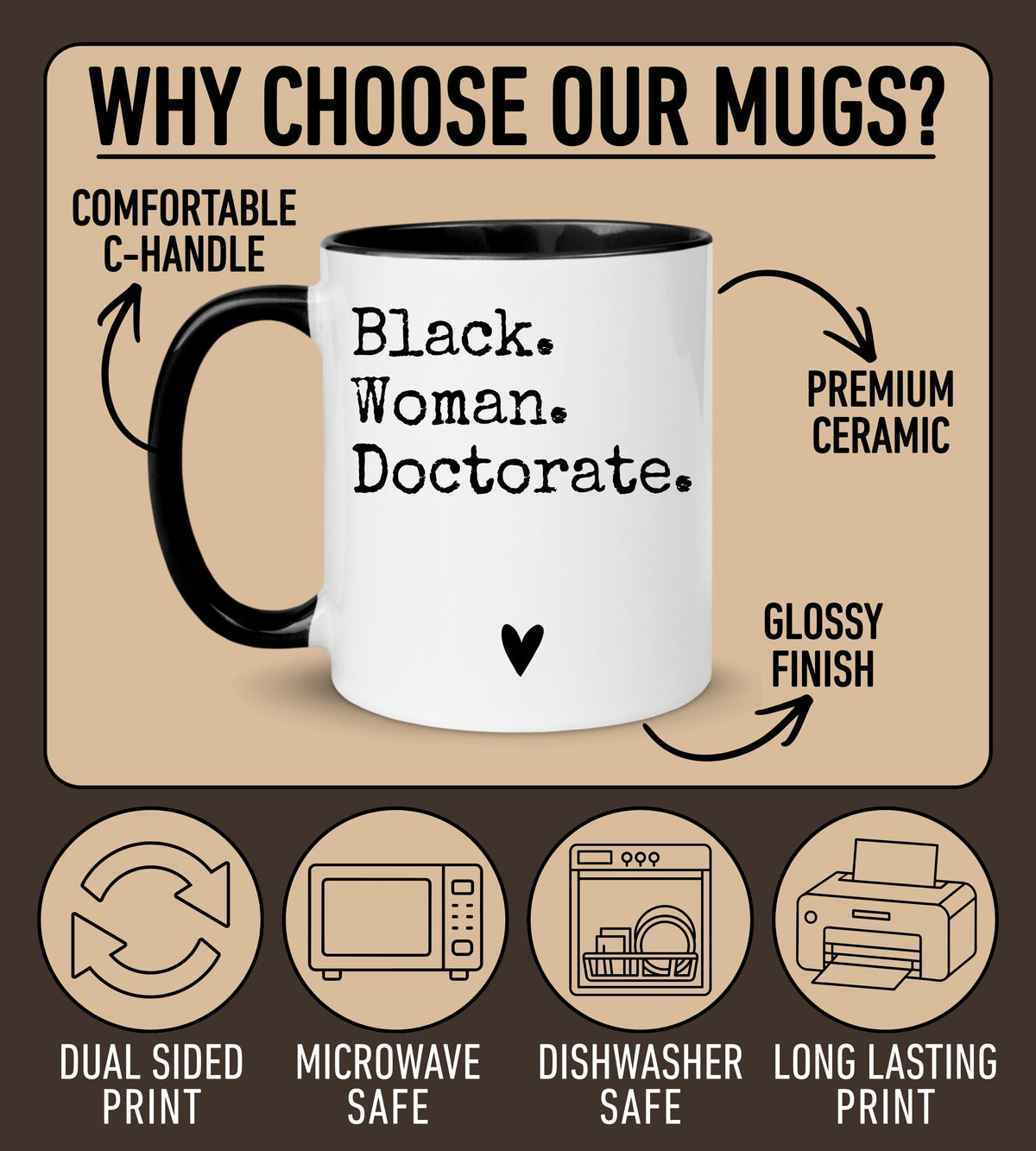 Custom Doctorate gift, Afro woman doctoral, Doctorate graduation gift, PhD graduation mug, Black woman doctorate Mug