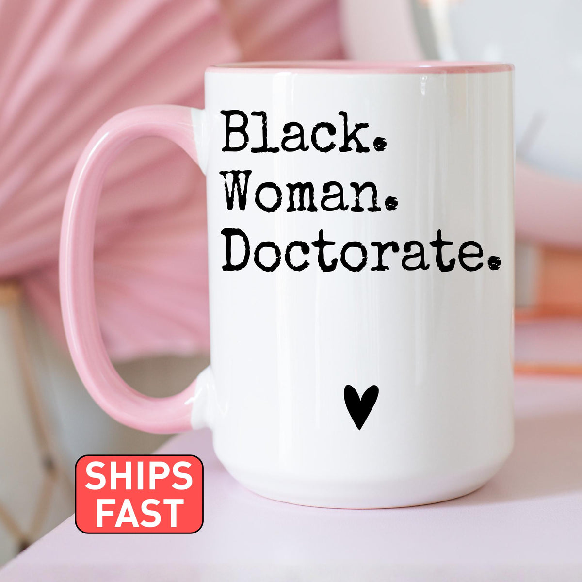 Custom Doctorate gift, Afro woman doctoral, Doctorate graduation gift, PhD graduation mug, Black woman doctorate Mug