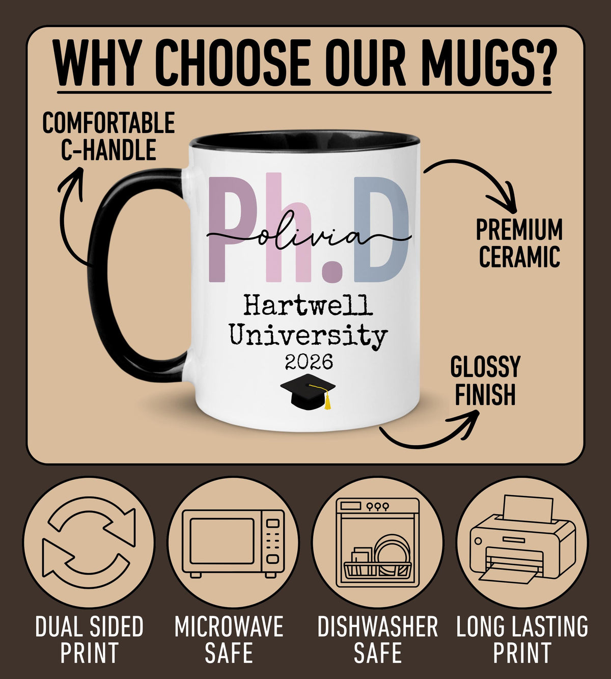 Personalized Dr. Doctor Doctoral Graduation Gift, PhD Graduation Gift, Doctorate Graduation Gifts, Doctorate Degree, PhD Graduation Mug