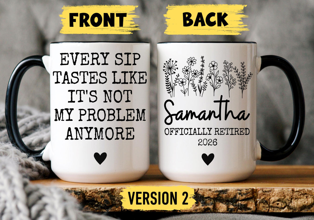 Retirement Mug, Personalized Retirement Mug, Funny Retirement Gift for Boss Coworker, Custom Officially Retired Mug for Women her
