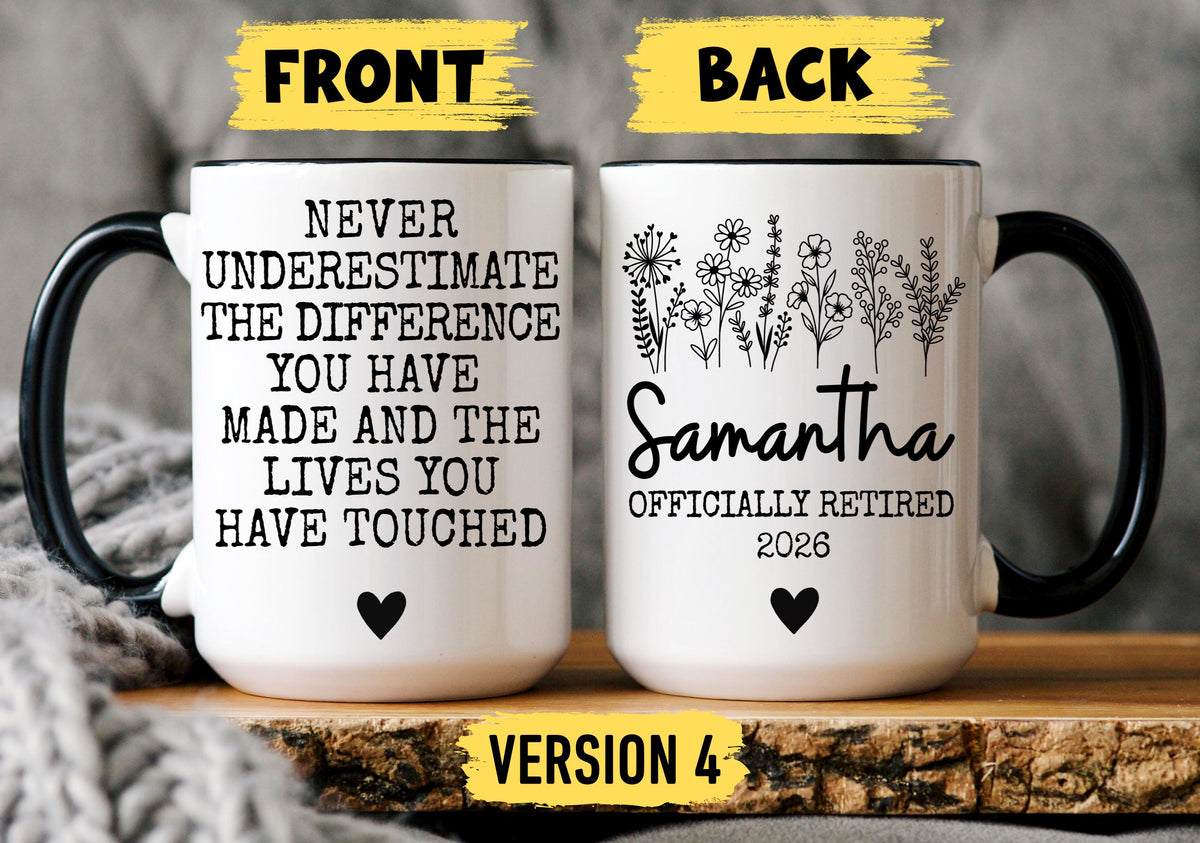 Retirement Mug, Personalized Retirement Mug, Funny Retirement Gift for Boss Coworker, Custom Officially Retired Mug for Women her