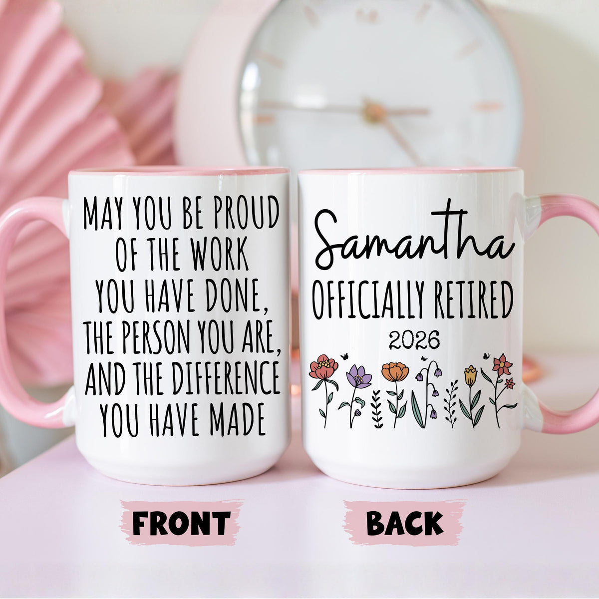 Custom Retirement Coffee Mug, Happy Retired Cup for Her, Retirement Gifts For Women Boss Coworker, Personalized Officially Retired Gift Her