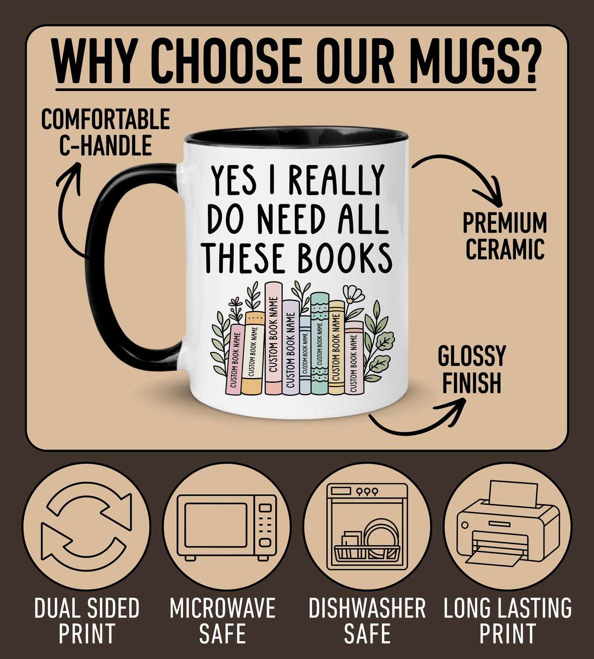 Book Lover Mug, Personalized Bookish Mug, Reading Bookworm Mug, Reader Mug, Introvert Humor, Bookish Cup, Introvert Book Mug