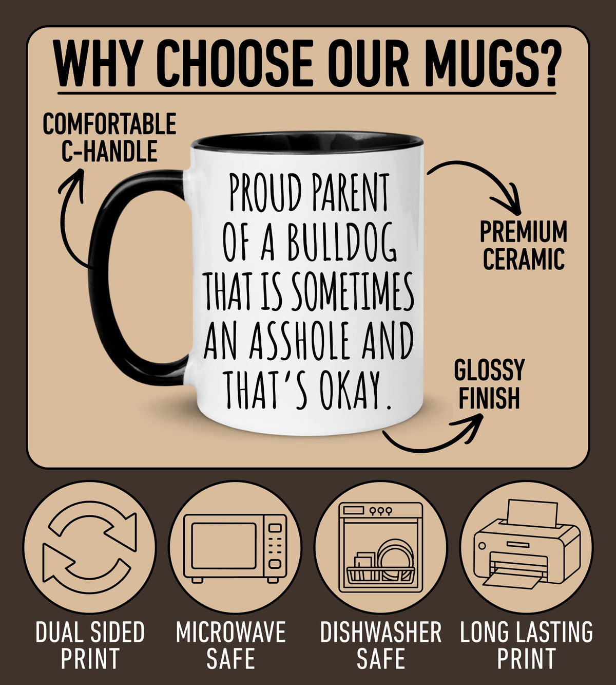 Bulldog Dog Gift, Funny Bulldog Owner Mug, Bulldog Mom Gift, Bulldog Dad Mug, Bulldog Parent Present, Bulldog Lover Present