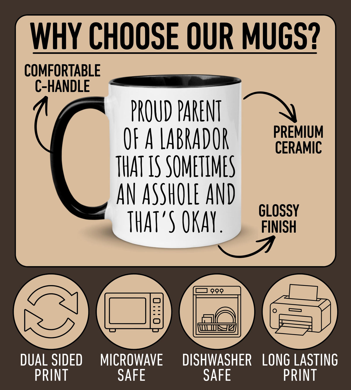 Labrador Mug, Personalized Labrador Owner Gift, Labrador Mom Mug, Labrador Dad Gift, Labrador Parent Present, Funny Labrador, Labrador Lover