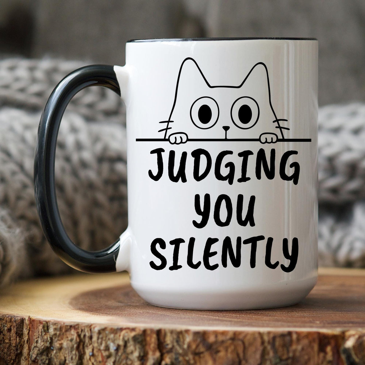 Cat Mug, Funny Cat mom Mug, Gift for Cat owner, Judging you Cat Mug, Mug For Cat Lover, Cat owner mug, funny cat Present