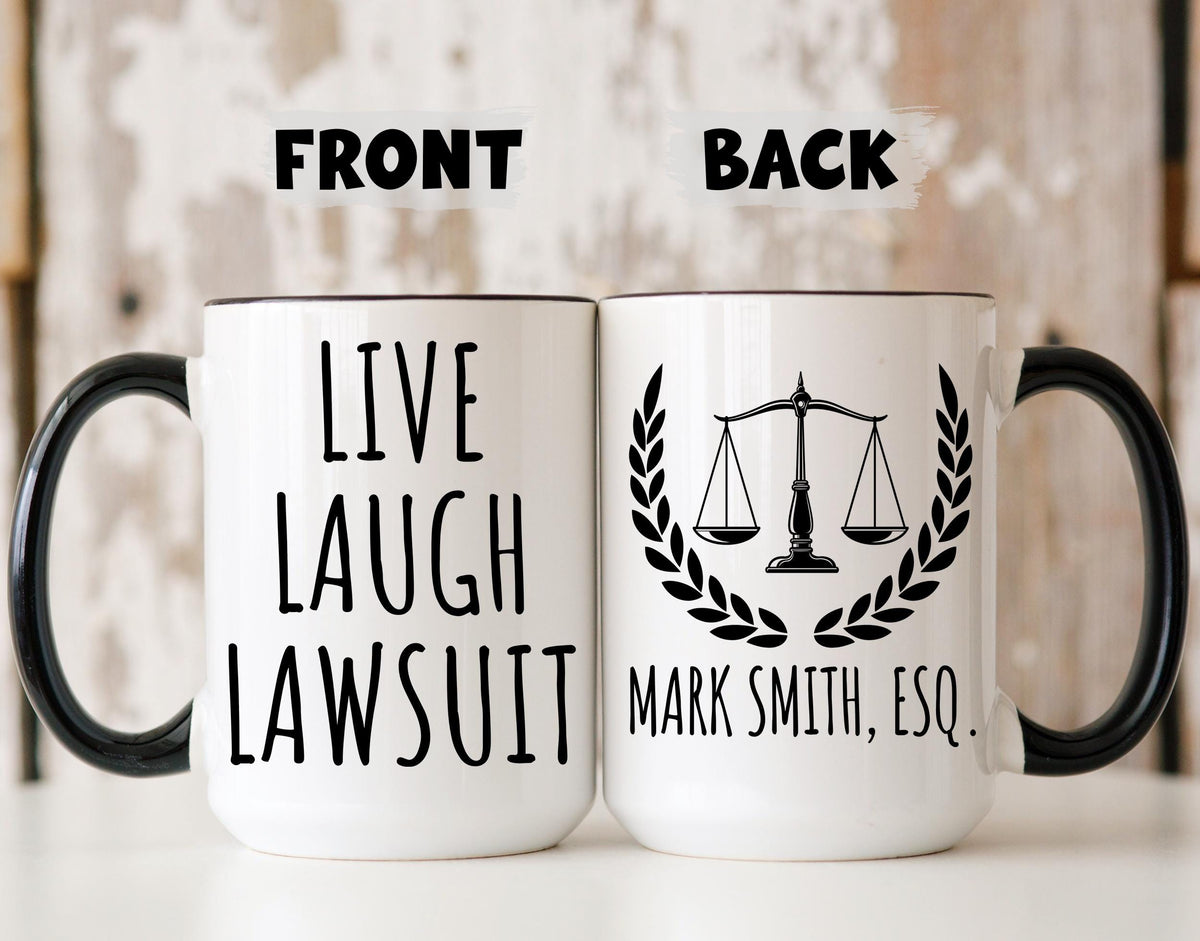 Custom Lawyer Gift, Law School Grad Gift, Lawyer Graduation Present, Lawyer Mug,  Funny Attorney Gift, Future Lawyer Mug, Esquire Mug