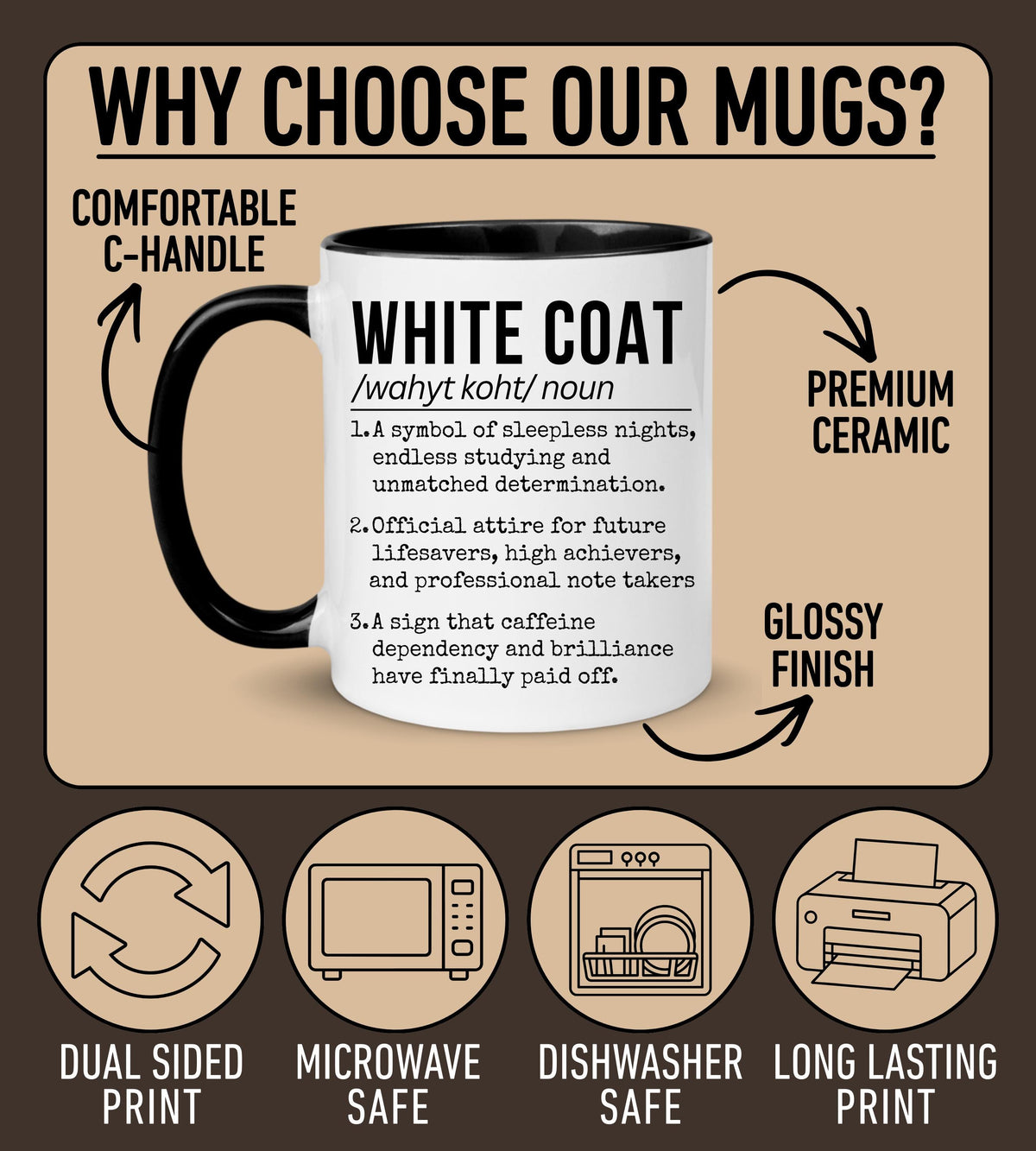 New Doctor Mug, White Coat Ceremony Gift,  Future Doctor Mug, Medical Student Cup, Pharmacist Therapist Dentist Graduation Gift