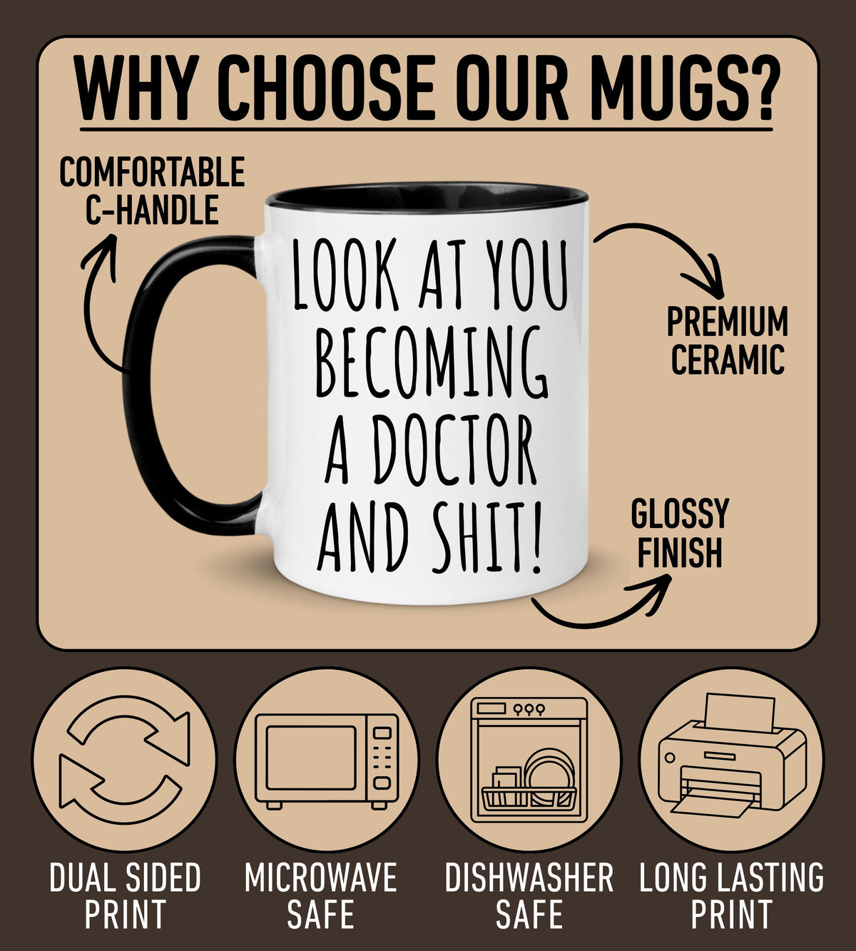 Funny Doctor Mug, Personalized Doctor Graduation Mug, Medical School Graduation Mug, Medical Graduation Gift, New Doctor Mug, Future Doctor
