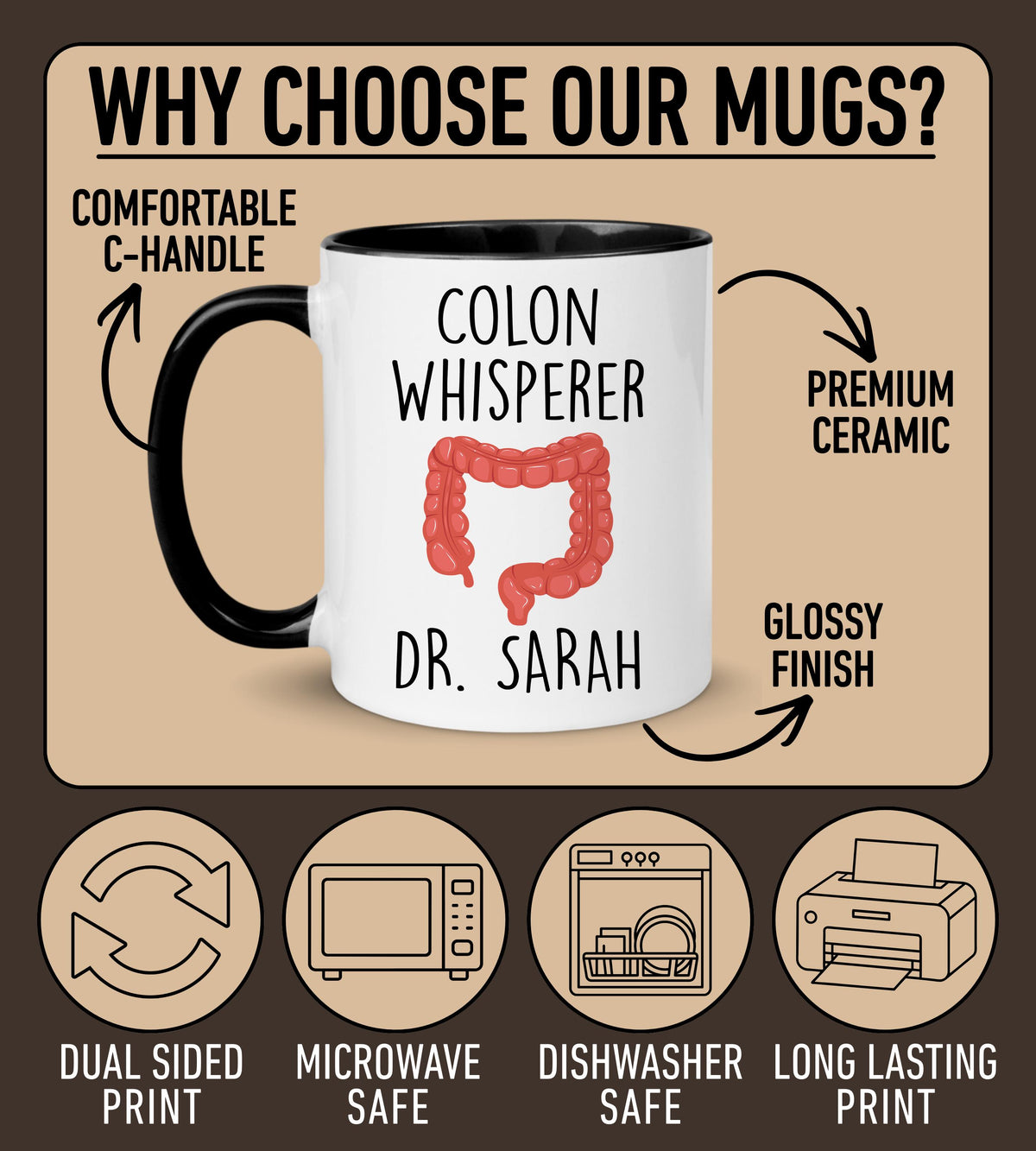 Gastroenterologist Mug, Personalized Gastroenterologist Gift, Gastroenterology Mug, Endoscopy Doctor Cup, Colon Doctor Mug, Colon specialist