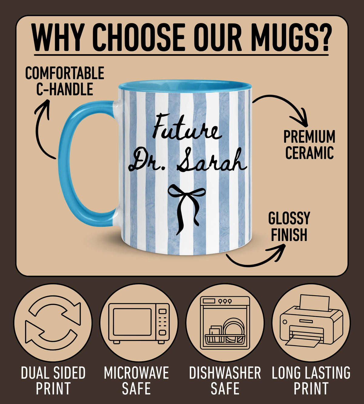 Future Doctor Mug, Personalized Doctor Name Coffee Mug, Future Doctor Gift, Doctor Graduation Gift, Medical School Graduation, New Doctor