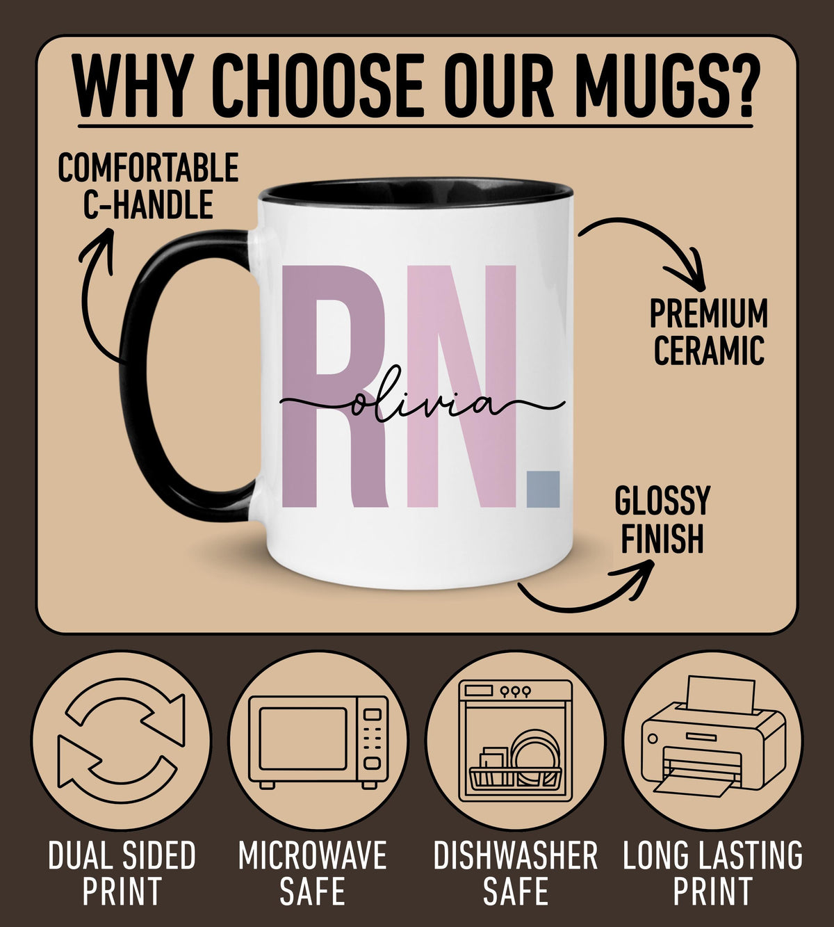 Registered Nurse Mug, Personalized RN Nurse Mug, Registered Nurse Graduation Gift, Future RN Nurse Gift, Custom RN Graduation Mug