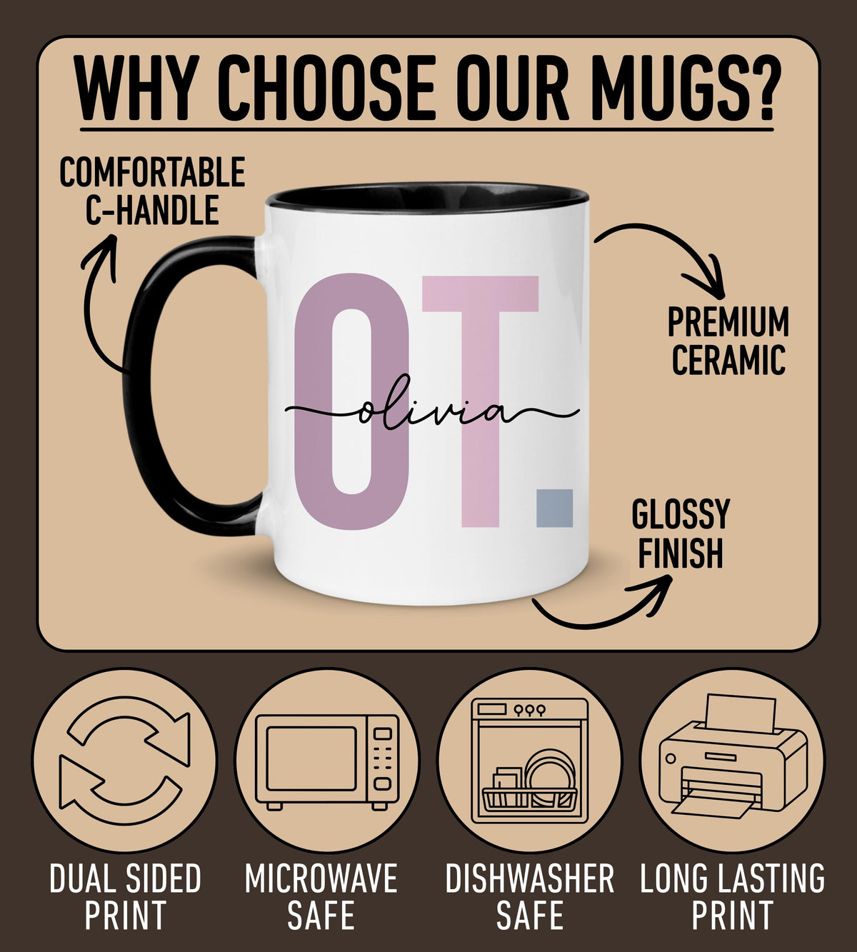 Occupational Therapy Mug, Personalized Occupational Therapist Gift, Custom Name OT Mug, OT Graduation Cup, Custom Occupational Therapist Mug