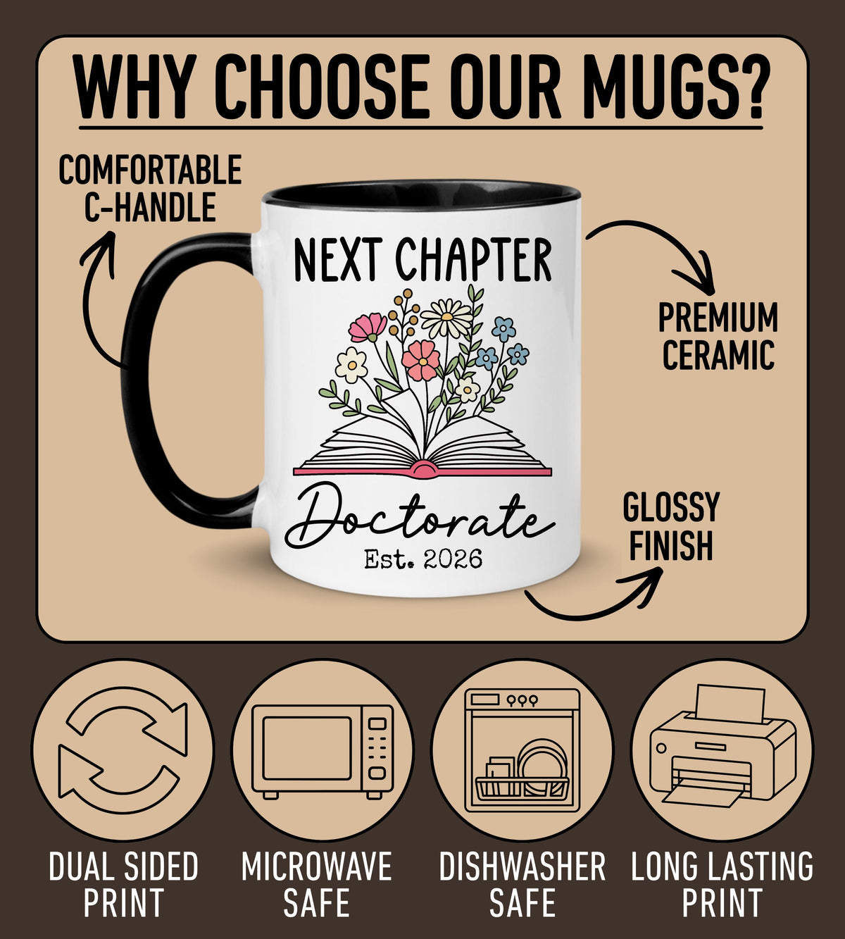 PhD Graduation Mug, Doctorate Graduation Gift, Doctorate Degree Gift, Graduation Mug, New PhD Mug, Personalized Doctorate Cup