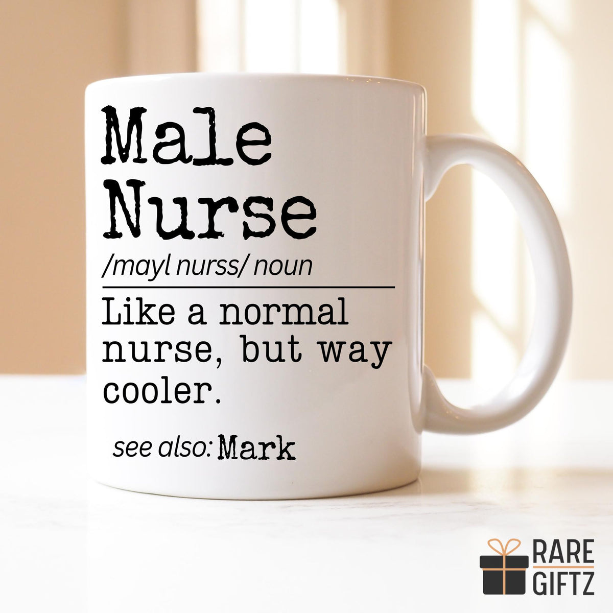 Personalized Male Nurse Mug, Bearded Nurse Mug, Man Nurse Cup, Funny Presents for Male Nurses, Nurse Dad Gift, Custom Male Nurse Mug