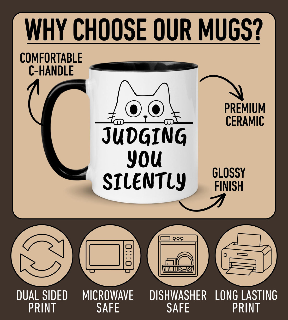 Cat Mug, Funny Cat mom Mug, Gift for Cat owner, Judging you Cat Mug, Mug For Cat Lover, Cat owner mug, funny cat Present