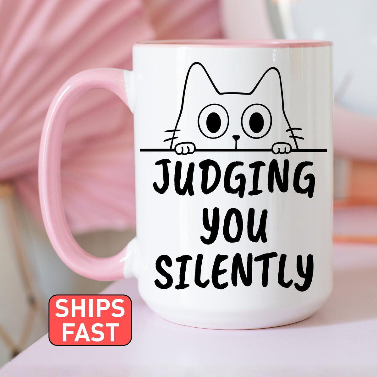 Cat Mug, Funny Cat mom Mug, Gift for Cat owner, Judging you Cat Mug, Mug For Cat Lover, Cat owner mug, funny cat Present