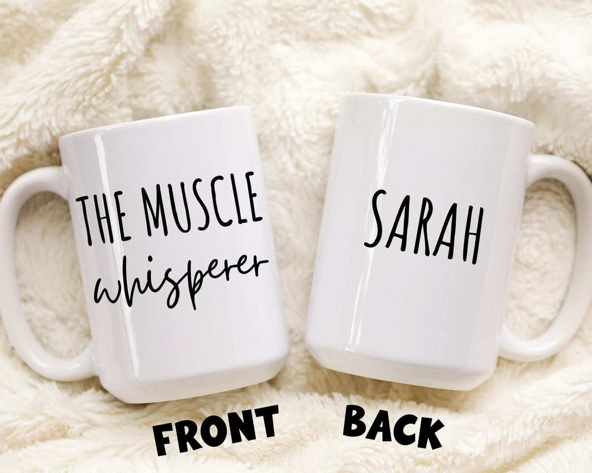 Muscle Whisperer Mug, licensed massage Gift, Personalized Massage Therapist mug, Massage Therapy Masseuse Mug, Spa Mug, Massage School Gift