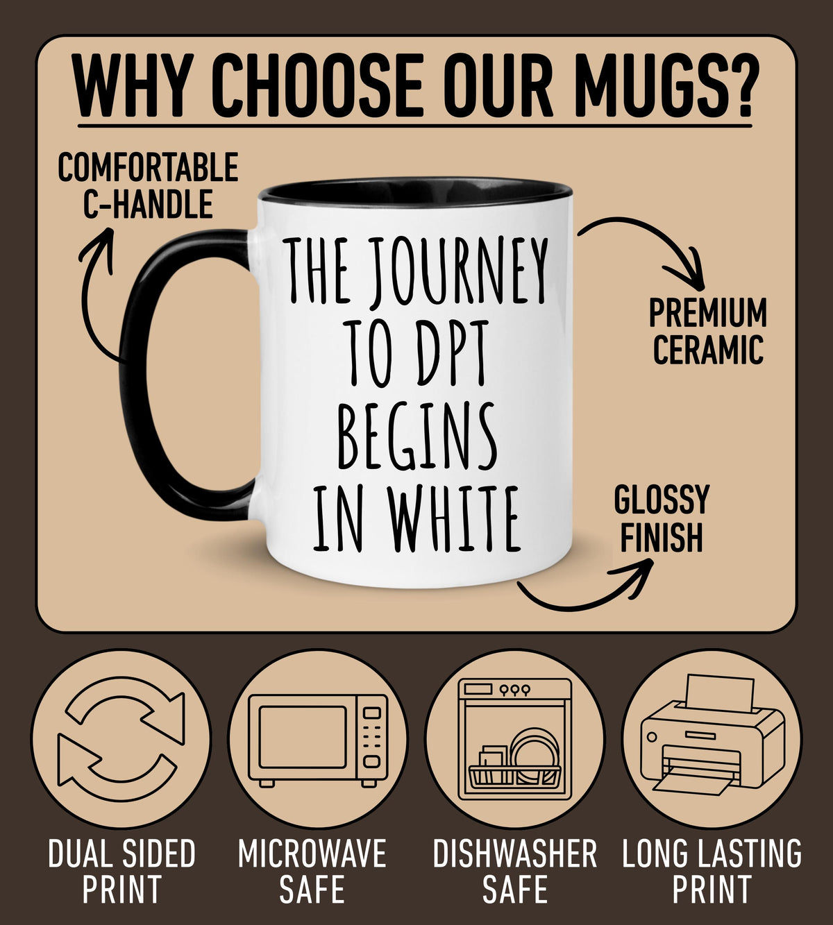 DPT White coat ceremony Mug, Personalized Physical Therapy White coat mug, Custom DPT Graduation Gift, New Physical Therapist, Doctor of PT