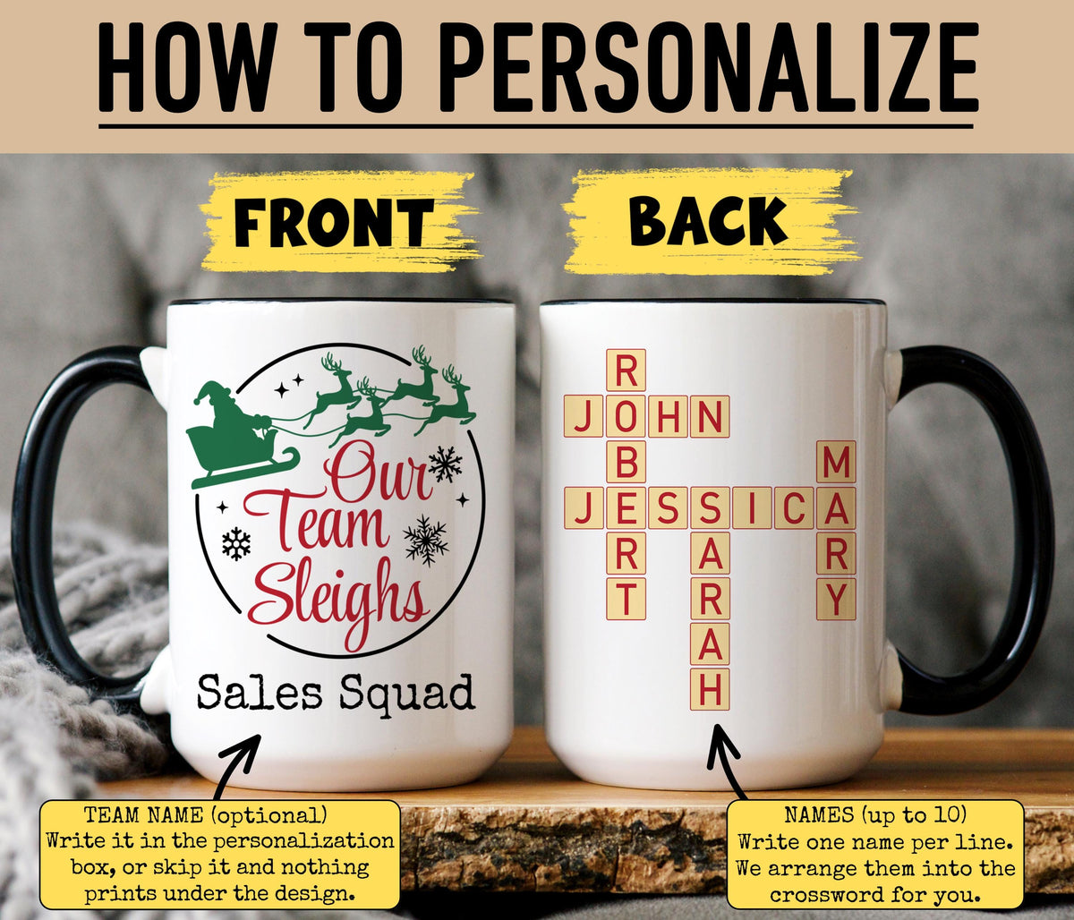Best Team Mug, Personalized Team Appreciation gift, Custom Coworker Appreciation Gift, Team Gifts For Employees, Dream Team Crossword mug